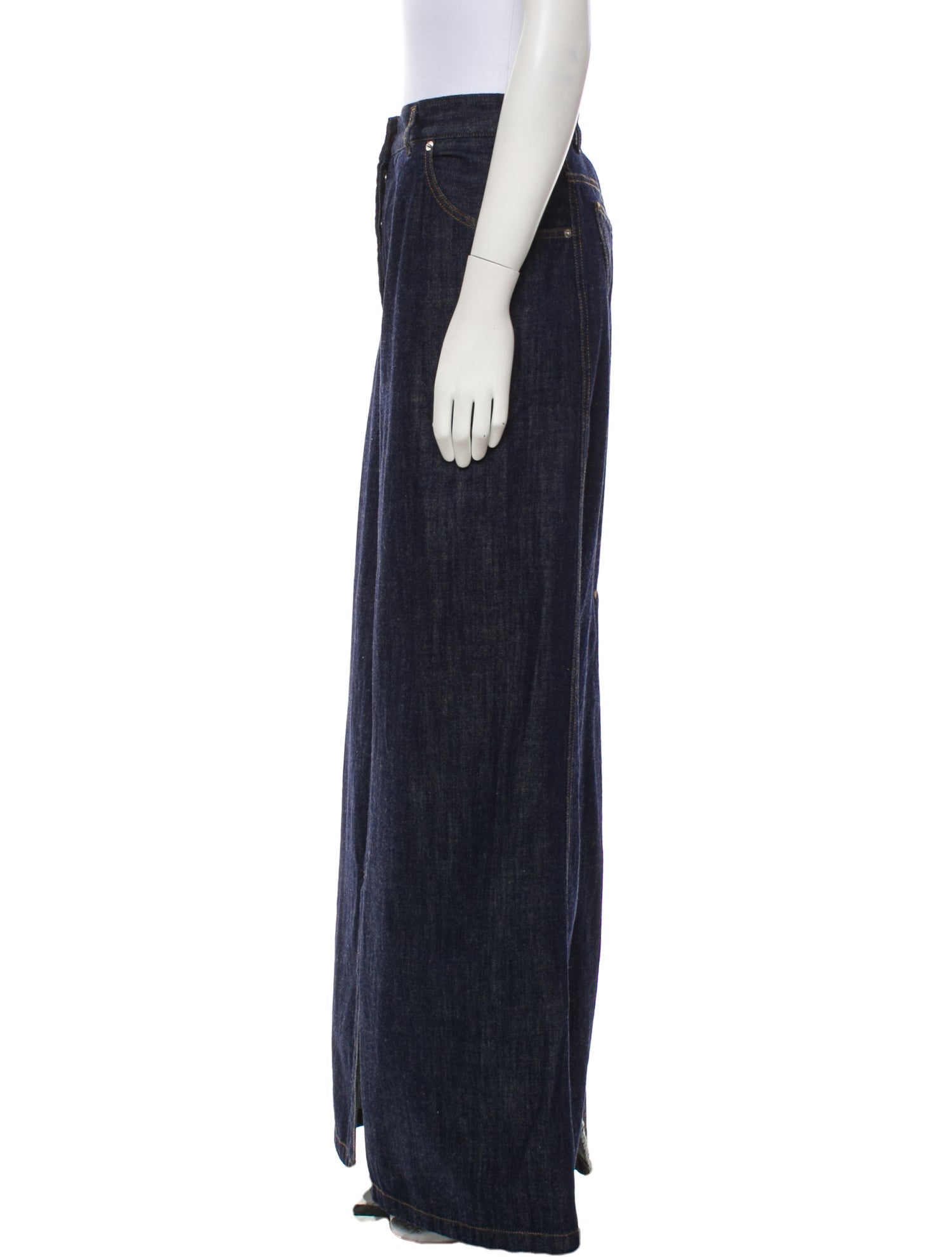 Dries Van Noten Raw-Edge Trim Long Skirt